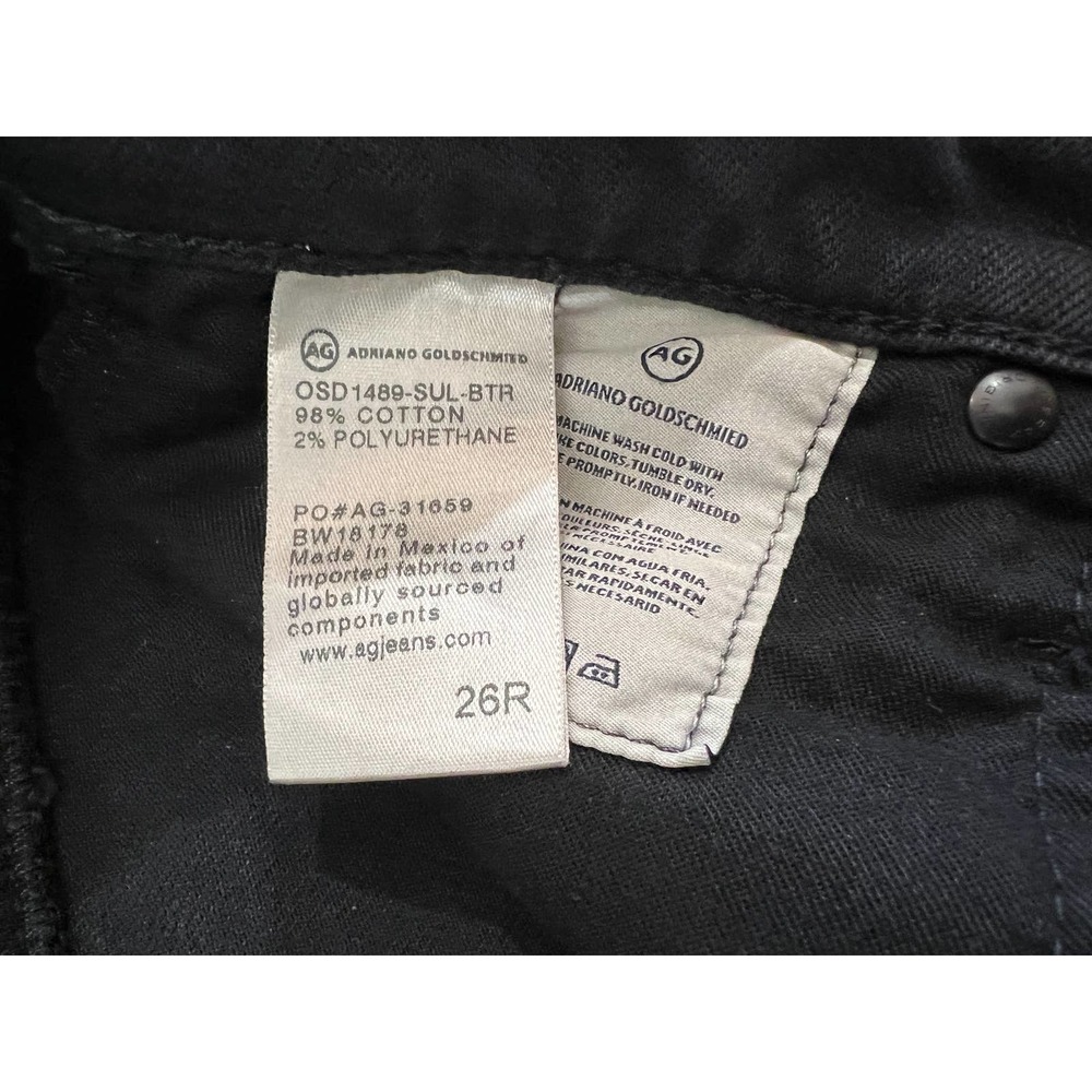 AG Adriano Goldschmied The Hailey Ex Boyfriend Roll Up Jean Short Black Size 26 - Picture 5 of 9